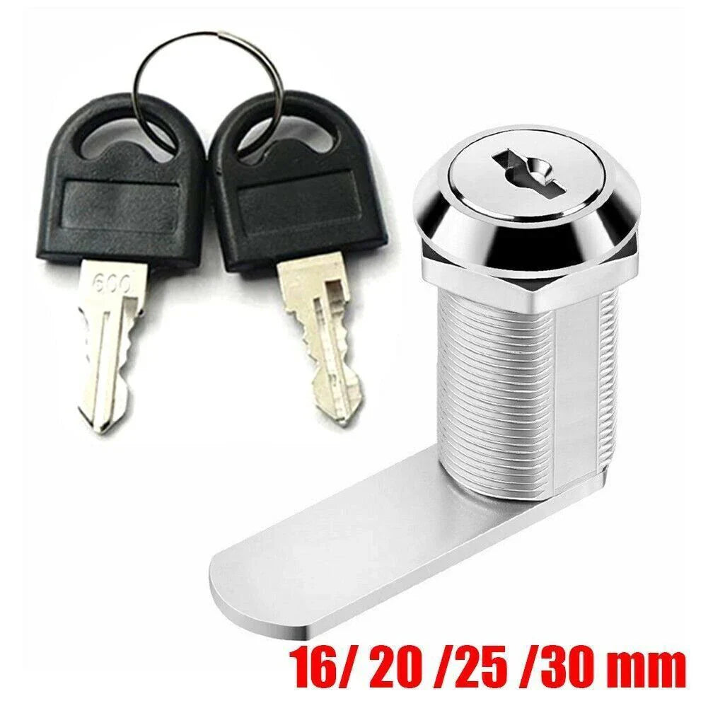 Zinc Alloy Cam Lock for Cabinets, Drawers & Mailboxes + 2 Keys