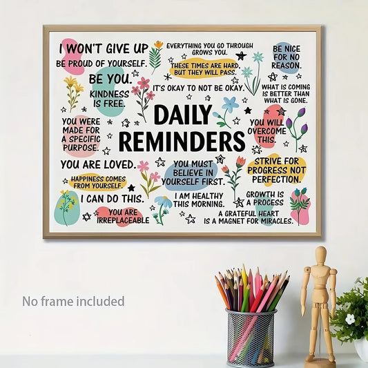Inspirational Quote Canvas Wall Art Print | Vibrant Letter Design Canvas Wall Art Peaceful Pleasures Health and Wellness G4761 30x40cm Wood Framed