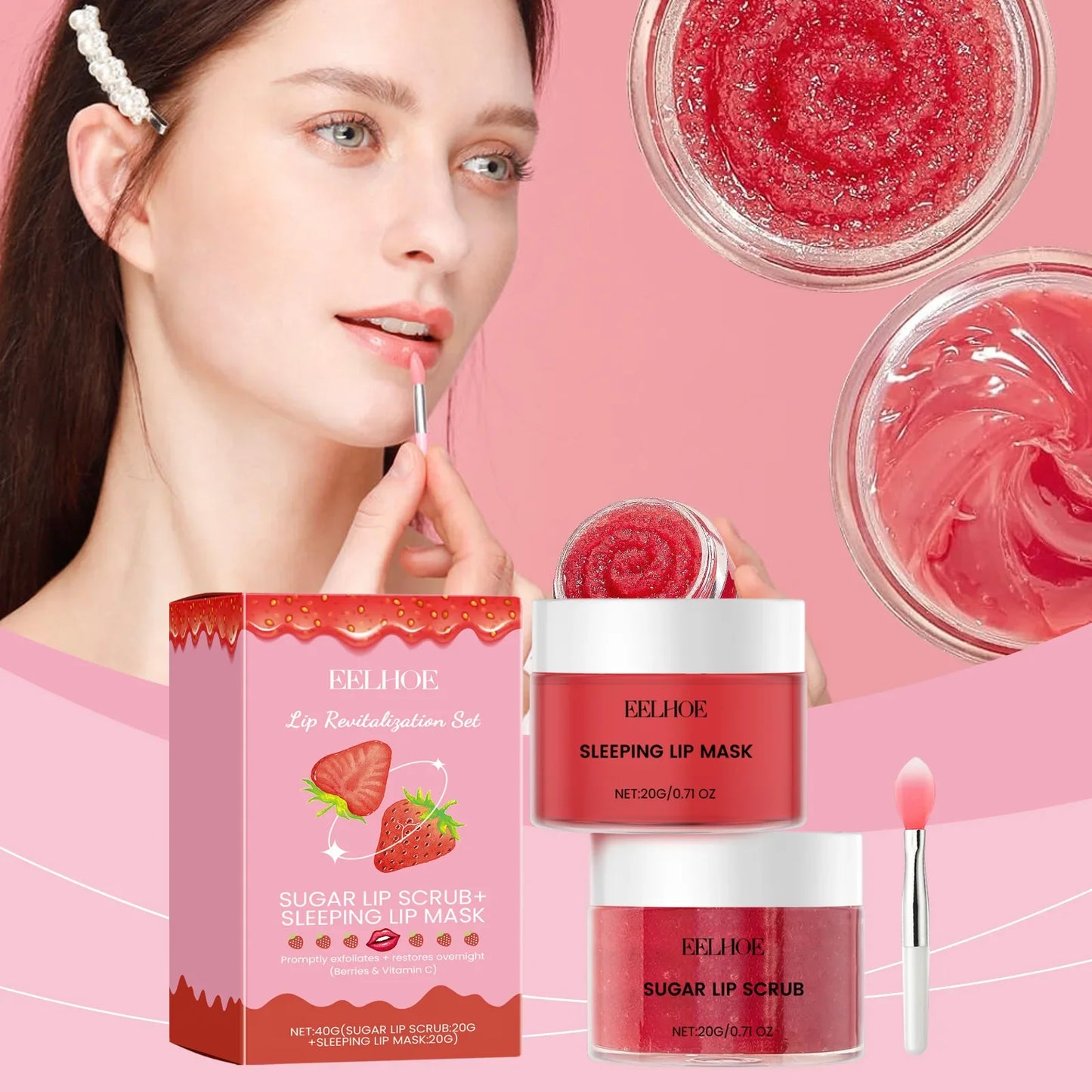 Eelhoe Vitamin C Lip Scrub & Overnight Mask Set – Nourish & Brighten
