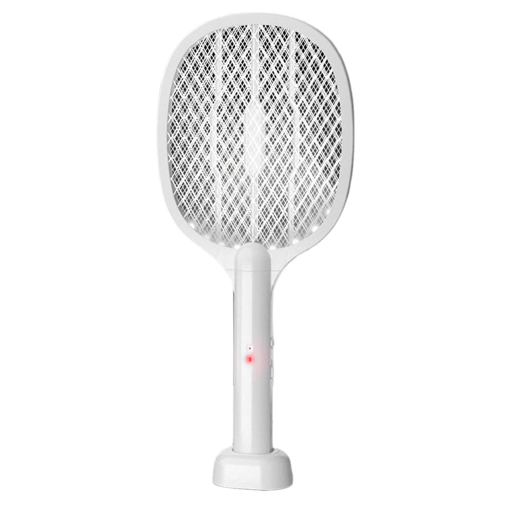 2-in-1 Electric Mosquito Swatter Mosquito Killer USB Rechargeable Angle Adjustable Electric Bug Zapper Fly Bat Insect Swatter Peaceful Pleasures Health and Wellness White