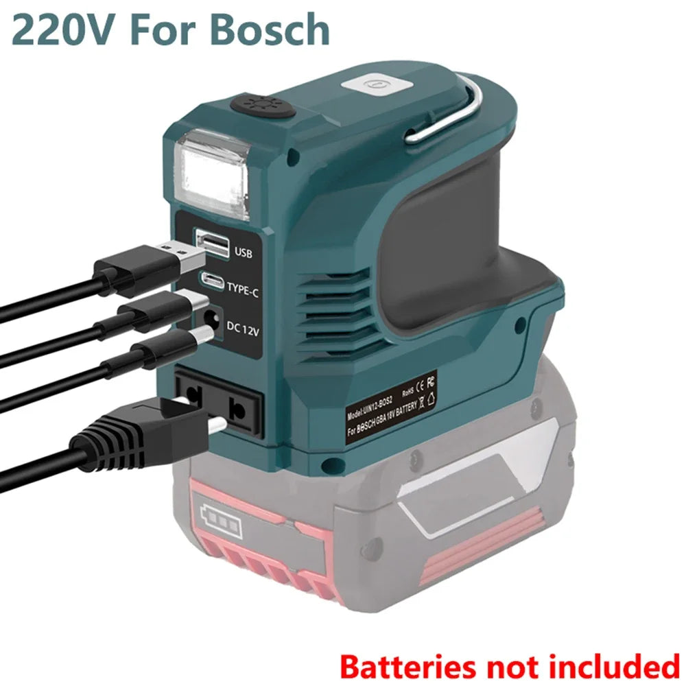 220w Power Plastic Housing for Dc Bicycle Helmet 18v 21v 220v 110v To Ac with Usb Type-C Rechargeable Port Bit Holder Power Tool Peaceful Pleasures Health and Wellness for Bosch 220V-220W