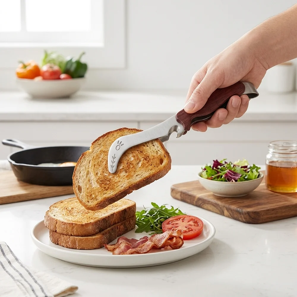 Deer Antler Food Tongs – Stainless Steel & Wood Grain Handle