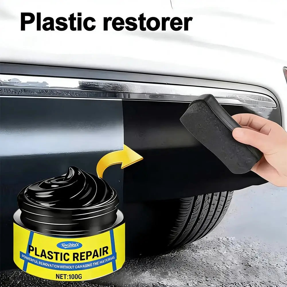 Instant Plastic Renovation Cream 50G/100G- Double Black Restorer for Car Interior Plastic & Leather, Restores Shine Instantly Peaceful Pleasures Health and Wellness
