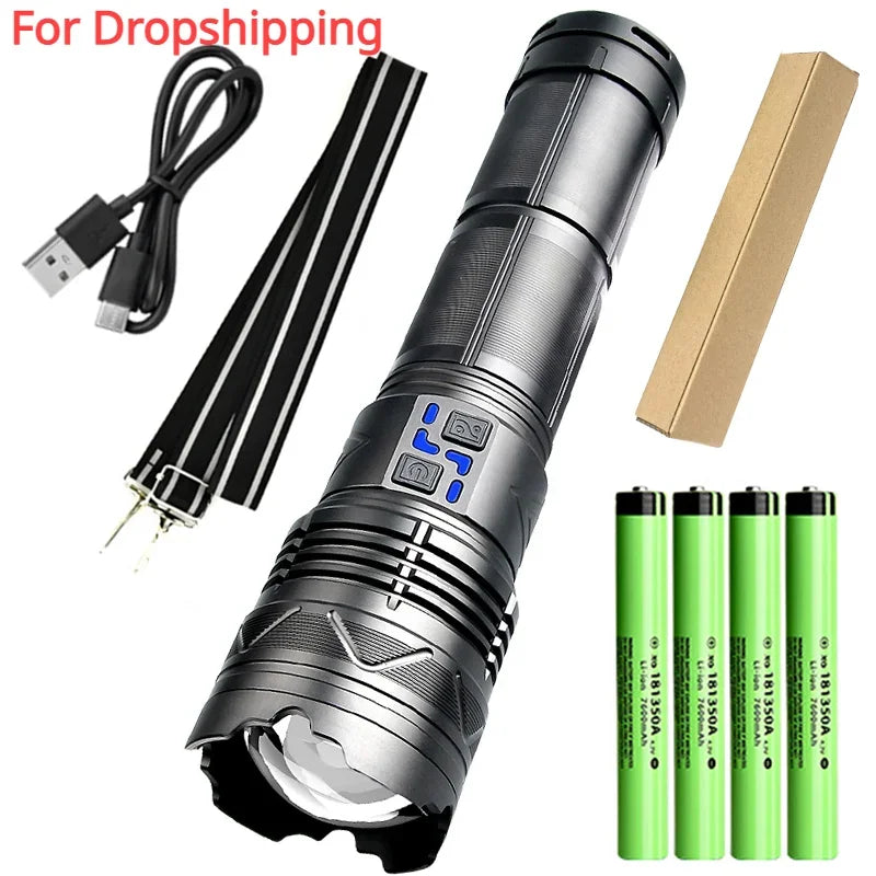 ESMARTER GT60 20000LM Tactical Flashlight – 100W Rechargeable