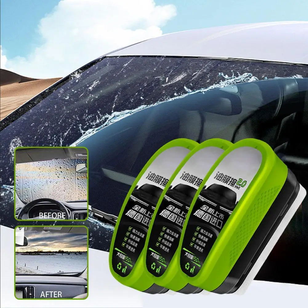 1/3pcs Automotive Car Oil Film Cleaning Brush,150ml Glass Oil Film Remover for Car Window,Windshield Brush For Car Care Peaceful Pleasures Health and Wellness