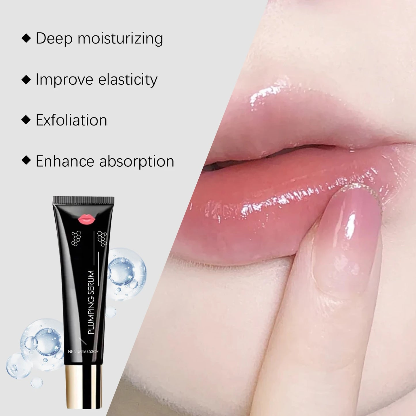 Plumping Lip Serum Gloss – Hydrating & Volumising Oil