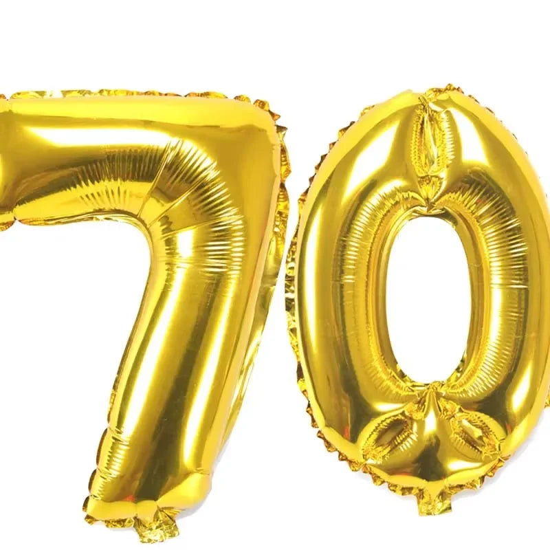 40" Giant Number Balloons – Birthday & Anniversary Gold/Silver