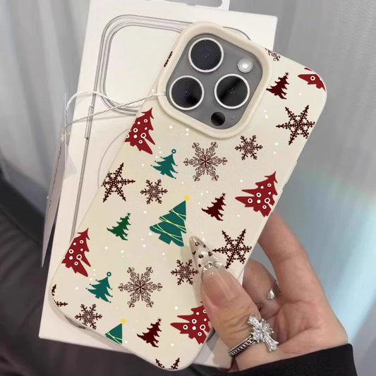 Shockproof Soft Cover Christmas Tree Snowflake Pattern Phone Case For iPhone 17 16 15 14 13 12 11 17 Pro Max Air XSMax XS XR X Peaceful Pleasures Health and Wellness