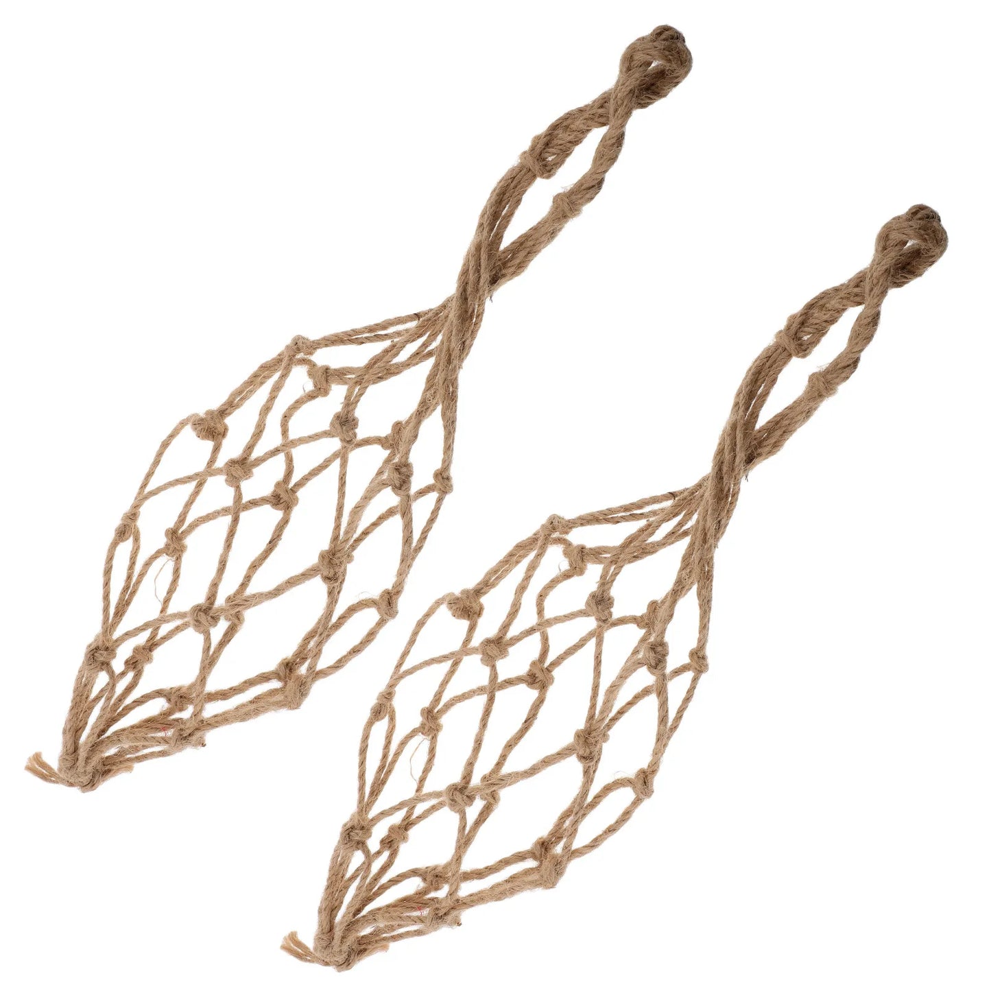 2Pcs Exquisite Crafted Vintage Wine Bottle Carrier Net Bag Twine Rope Mesh Tote for Picnics Bars Restaurants Home Ambiance Peaceful Pleasures Health and Wellness