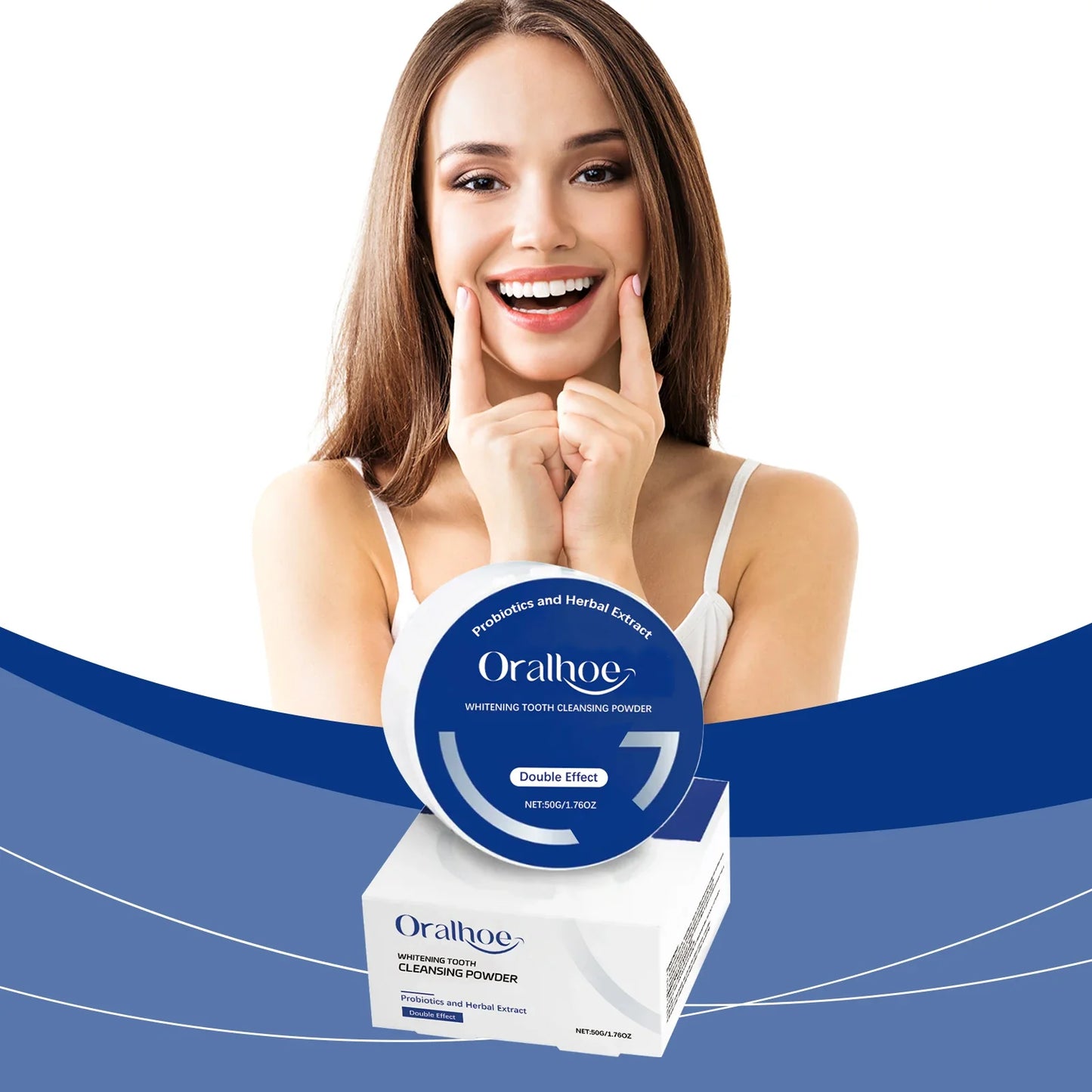 Oralhoe Probiotic Tooth Whitening Powder – 50g Natural Formula