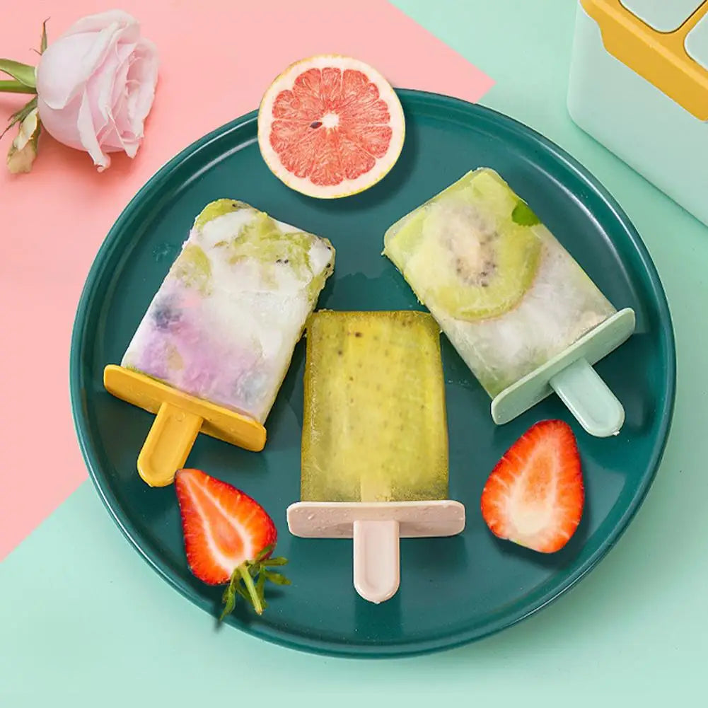 4-Cell Popsicle Mold Set – Easy-Release DIY Ice Pop Maker