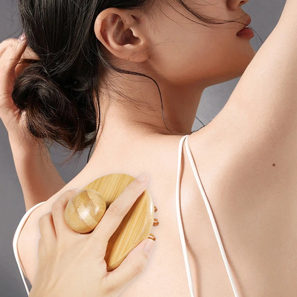Air cushion massage brush cervical head acupoint massager wooden manual massage tool Peaceful Pleasures Health and Wellness