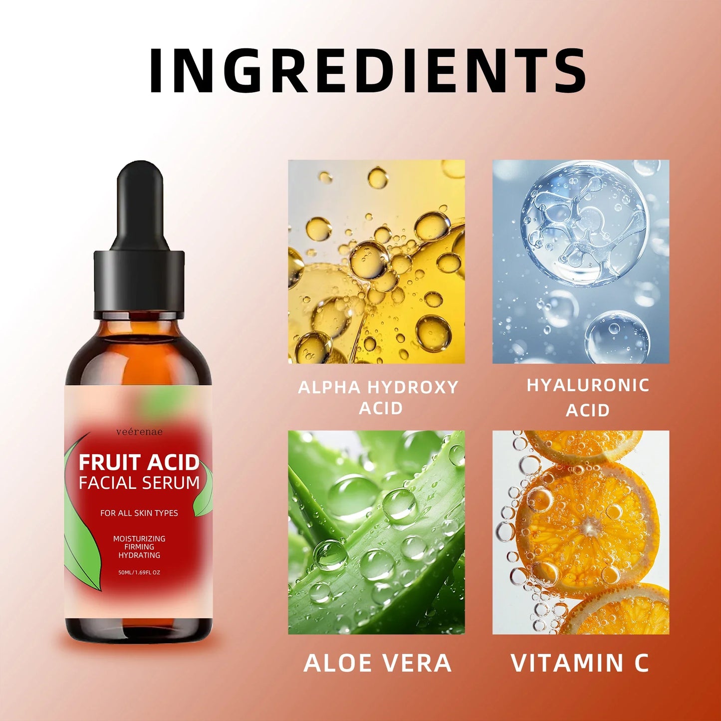 Veérenae Fruit Acid Facial Serum – Firming & Oil-Free