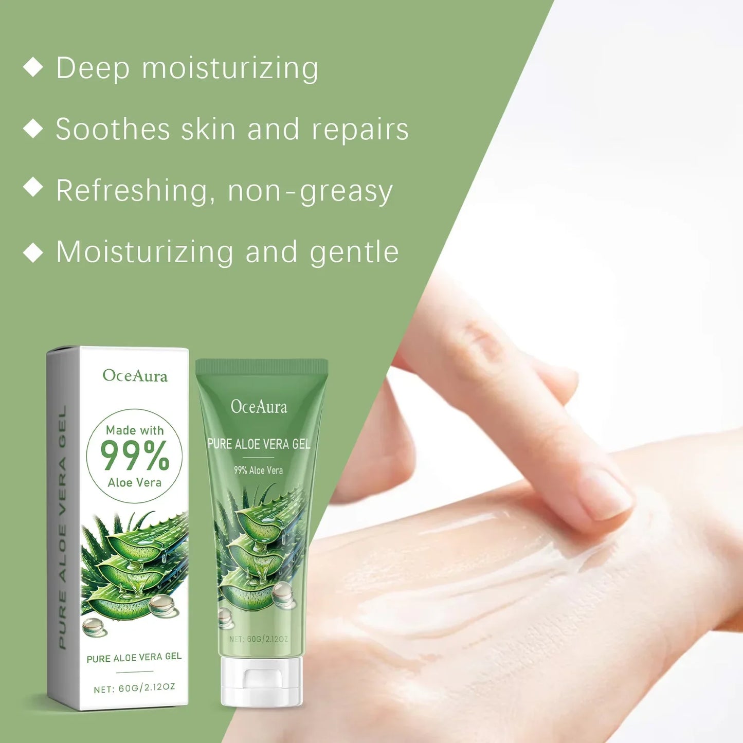 OceAura Aloe Vera Gel – Pore Shrinking, Oil Control & Acne Care