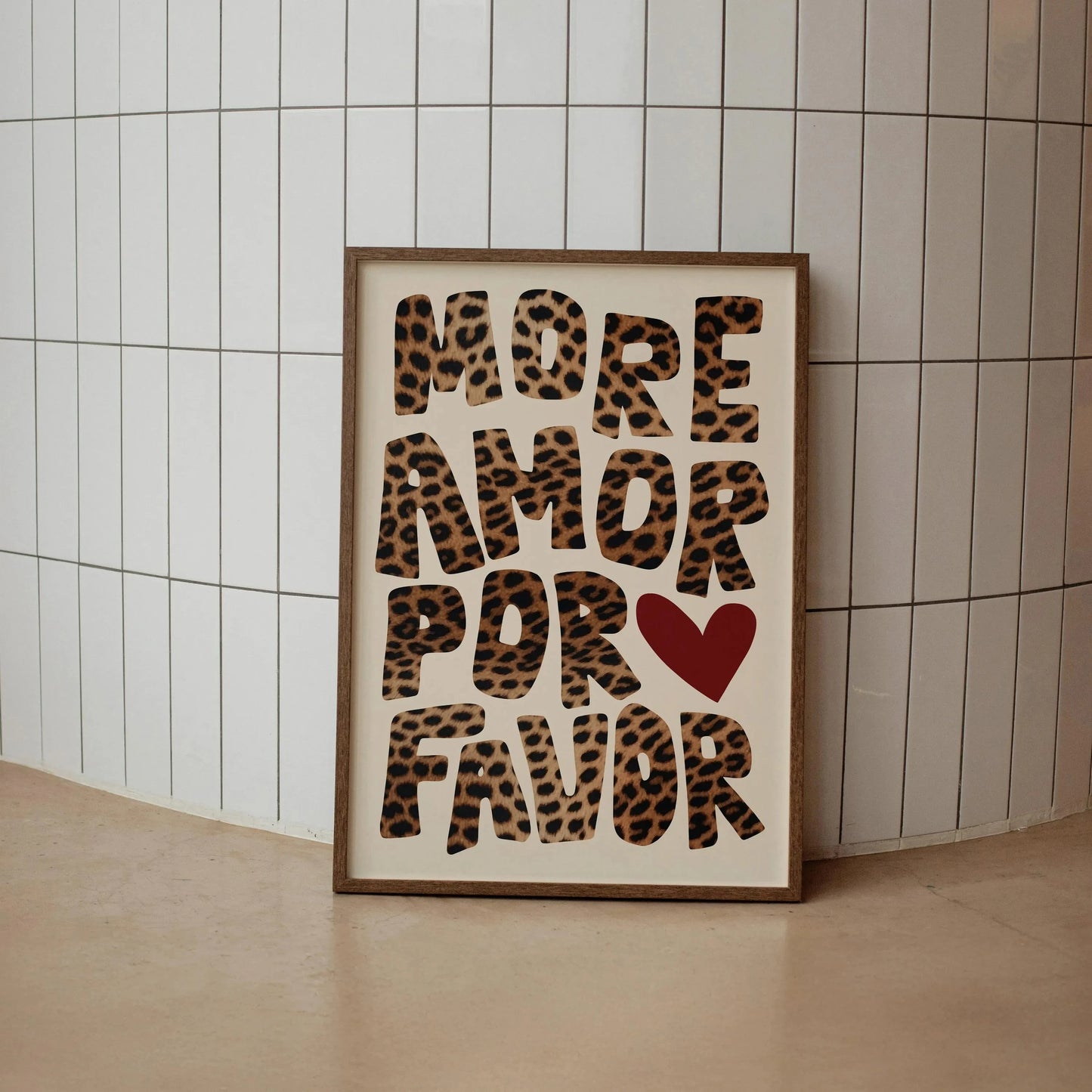 Más Amor Por Favor Love Quote Canvas Wall Art | Pink Blue
