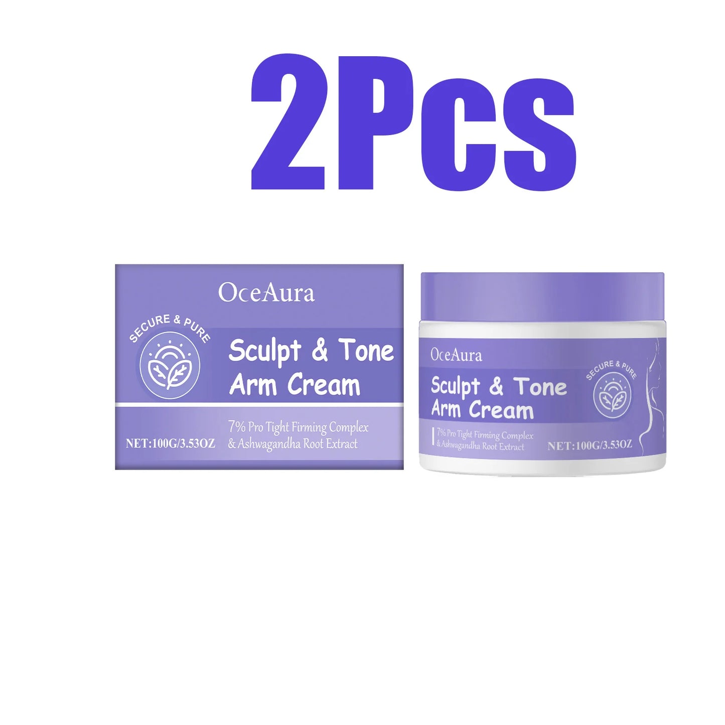 Arm Firming Cream – Anti-Aging, Skin Tightening & Sculpting Peaceful Pleasures Health and Wellness 2 x 100g Boxed