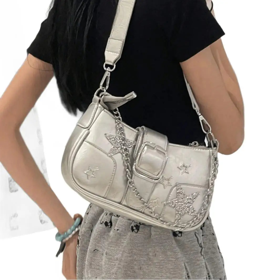 Original Sweet Spicy Bags Chain Sweet Cool Girl Niche Design Millennium Spicy Girl Crescent Underarm Bags Fashionable Versatile Peaceful Pleasures Health and Wellness