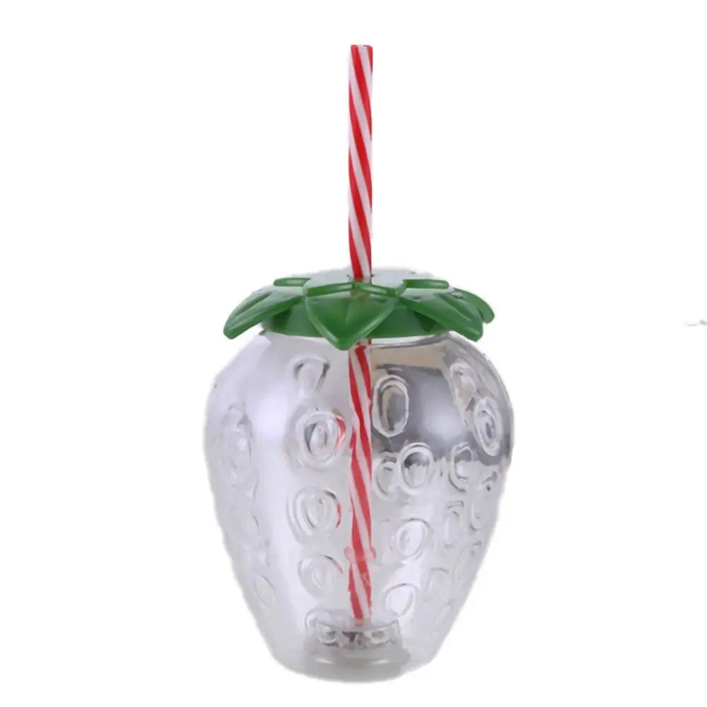Lovely Cartoon Fruit Straw Cup Strawberry Pineapple Food Grade Plastic Drinkware Tea Milk Juice Multicolor Fruit Cup Summer Peaceful Pleasures Health and Wellness strawberry <0.25L