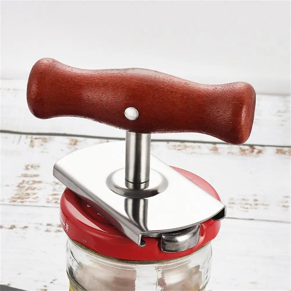 Universal Adjustable Jar Opener – Stainless Steel & Wood Handle