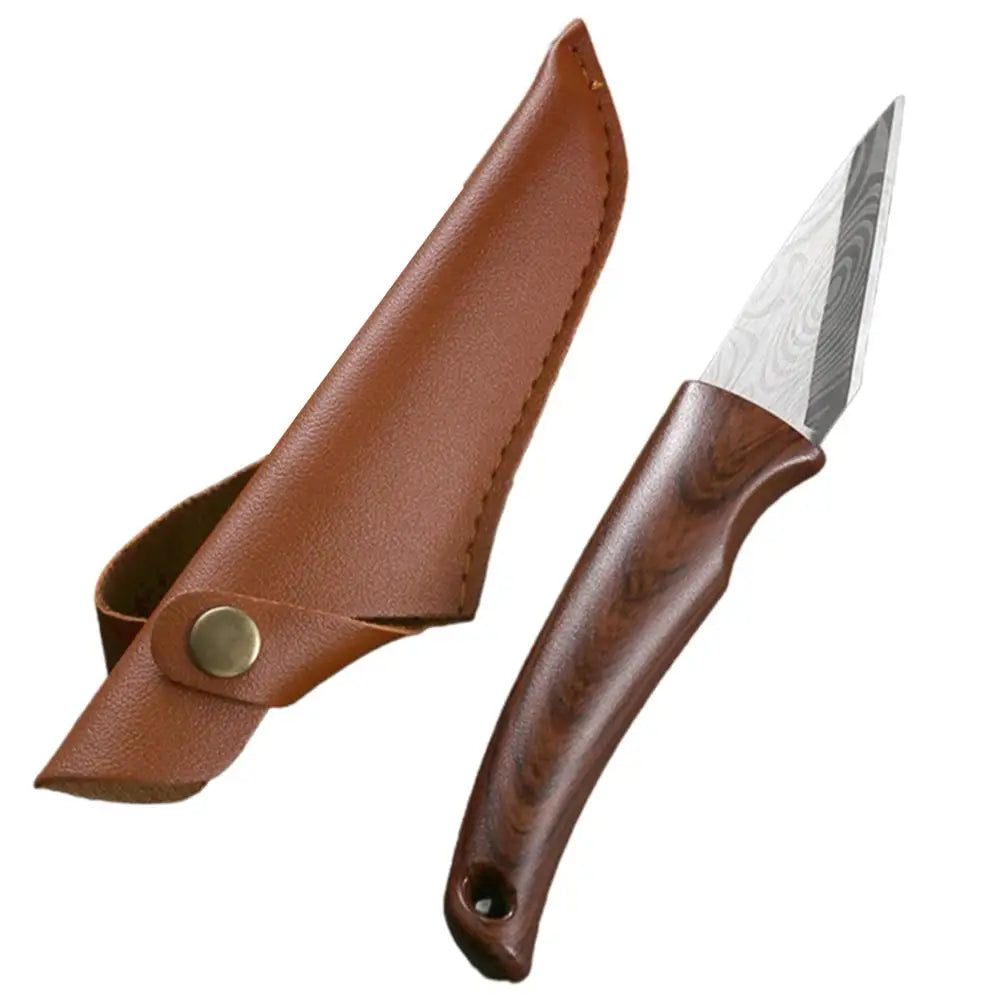 Wooden Handle Grafting Knife With Leather Shell Suitable For Garden Grafting/unpacking Etc Solid Wood Handle Garden Hand Tool Peaceful Pleasures Health and Wellness 1PCS