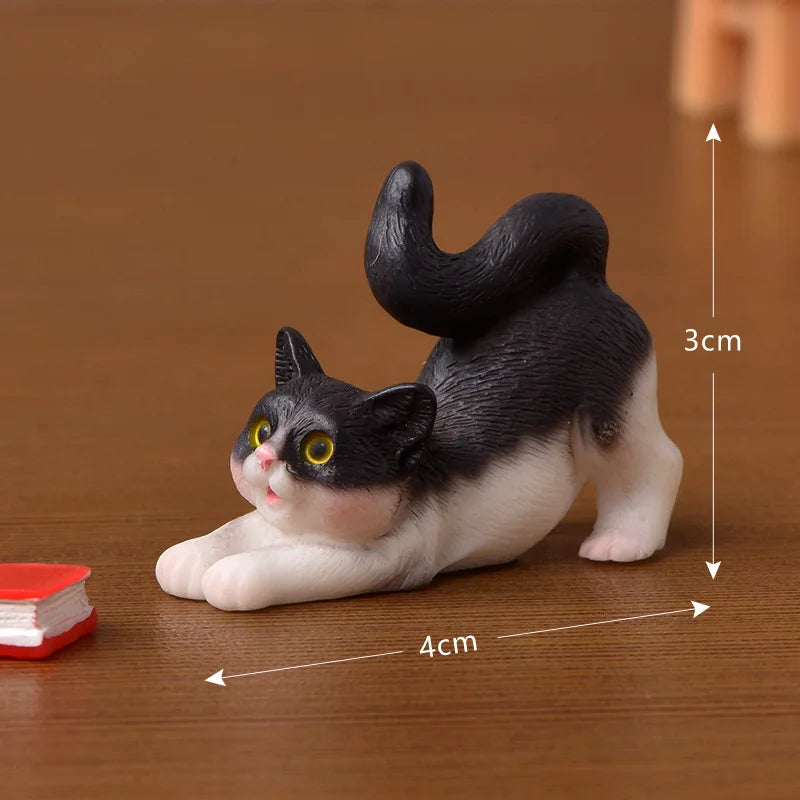 Resin Cat Figurine – Miniature Kitten Fairy Garden Decor