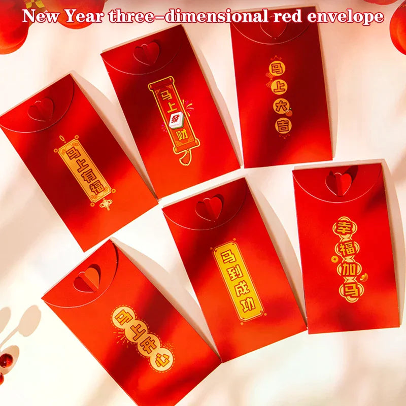 2026 Year of Horse Red Envelopes – 3D Hongbao Lucky Pockets