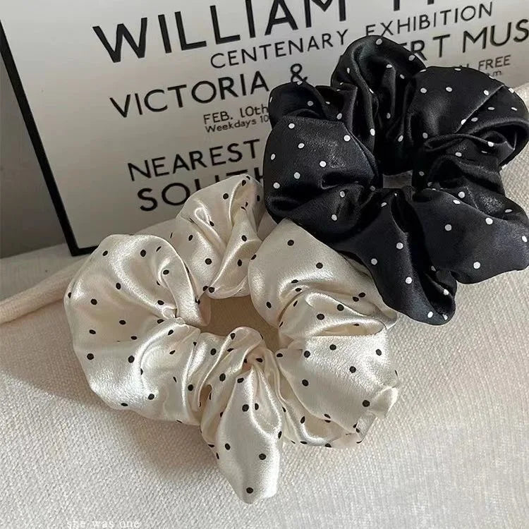 Elegant Dot Scrunchies – Elastic Hair Ties for Women & Girls