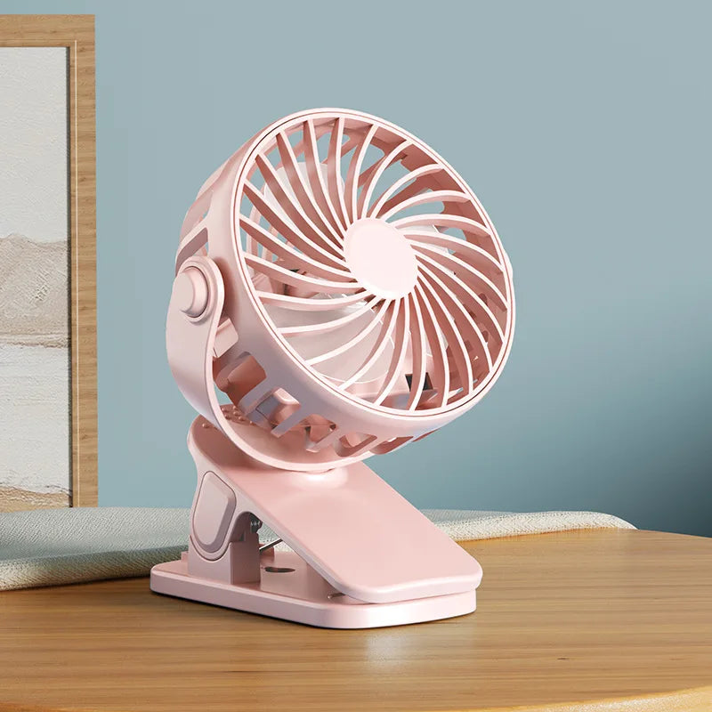 Portable Electric Fan 720° Rotating Hanging Clip Fan With Night Light Rechargeable Air Cooler For Outdoor Camping Fan Peaceful Pleasures Health and Wellness Pink