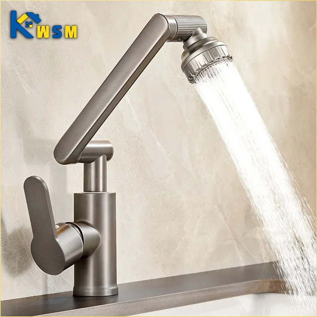 Mechanical Arm Universal Basin Faucet – Hot & Cold Tap