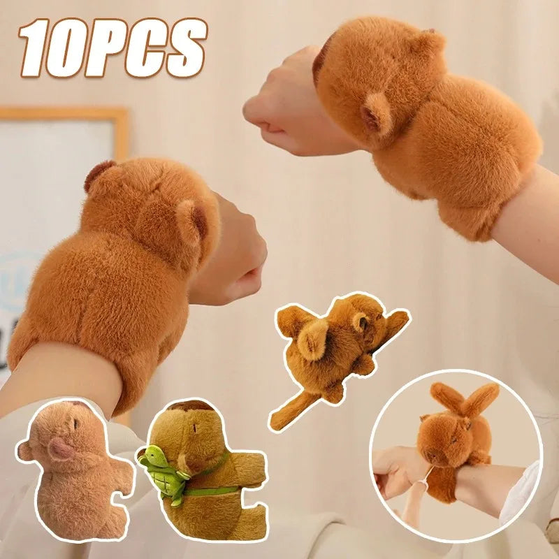 Capybara Plush Snap Ring Wristband | Fun Kids Slap Bracelet Gift