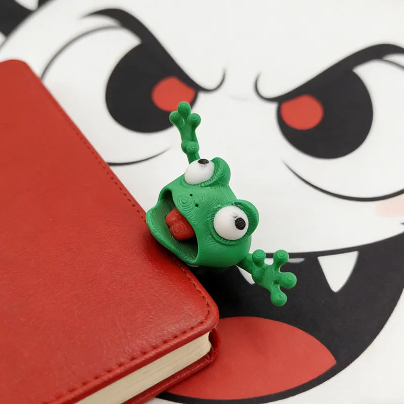 3D Funny Frog Bookmark – Cute Cartoon Page Holder Clip Gift