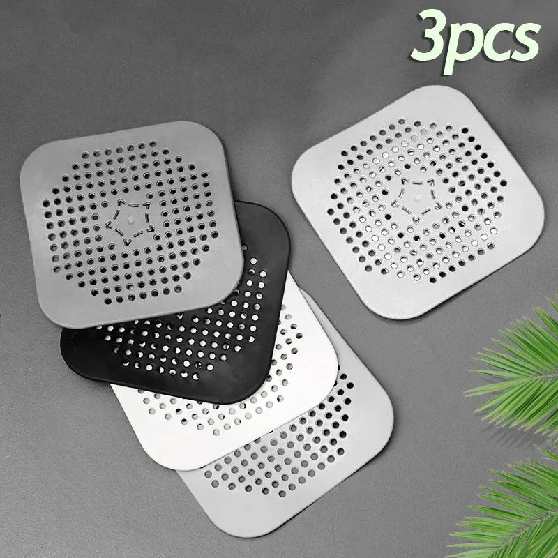 3PCS Drain Hair Catcher Filter Sink Anti-blocking Strainer Bathtub Shower Floor Silicone Stopper Cover Kitchen Bathroom Accessor Peaceful Pleasures Health and Wellness