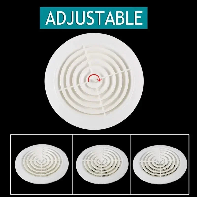 Round Adjustable Air Vent Grille Cover 75mm–150mm | ABS