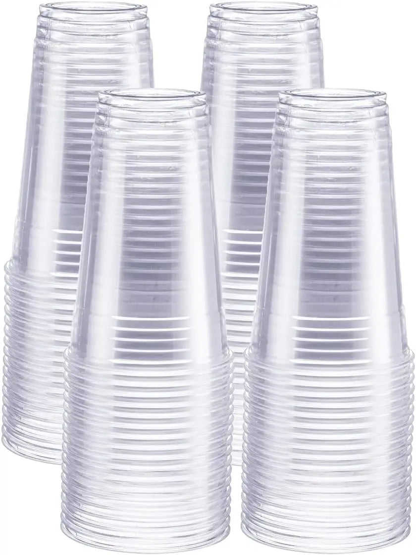 50PCS 9OZ,12OZ,16OZ,20OZ,24OZ Crystal PET Clear Plastic Cups for Party Ideal for Cold Beverages Smoothiesand Parties No Lids Peaceful Pleasures Health and Wellness