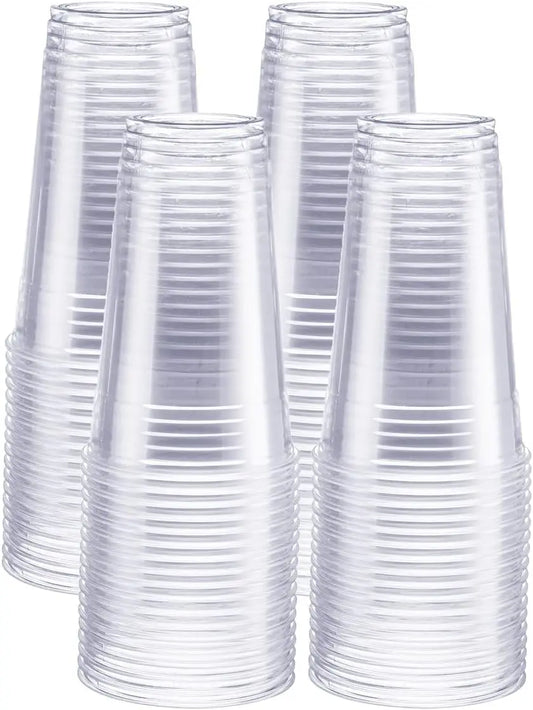 50PCS 9OZ,12OZ,16OZ,20OZ,24OZ Crystal PET Clear Plastic Cups for Party Ideal for Cold Beverages Smoothiesand Parties No Lids Peaceful Pleasures Health and Wellness