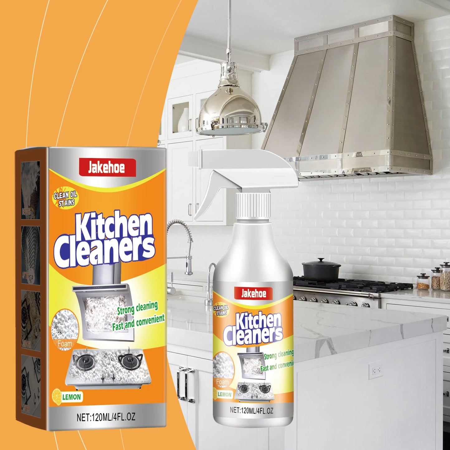 Jakehoe Kitchen Degreaser Foam Spray | Remove Grease & Oil Stains
