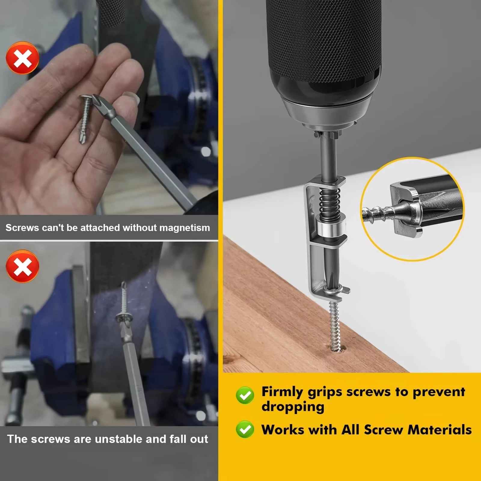 Screw Bit Holder Spring-Loaded Screw Holder Bit Retaining Adapter Tool Quick Release Attachment For Garage Repair Hardware Home Peaceful Pleasures Health and Wellness