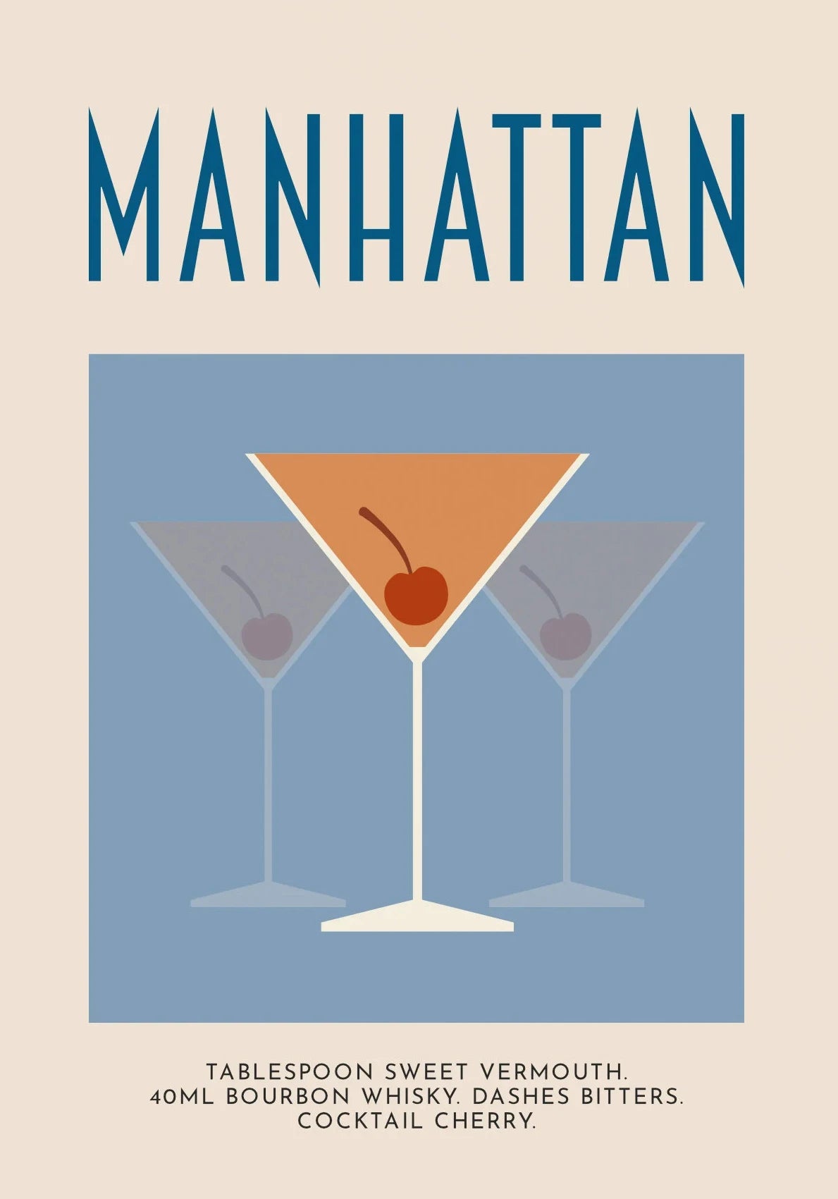 Retro Cocktail Alcohol Drink Poster Aperol Spritz Espresso Martini Canvas Printing Wall Art Vintage Bar Recipe Kitchen Decor Peaceful Pleasures Health and Wellness DM43-5 30x40cm Unframed