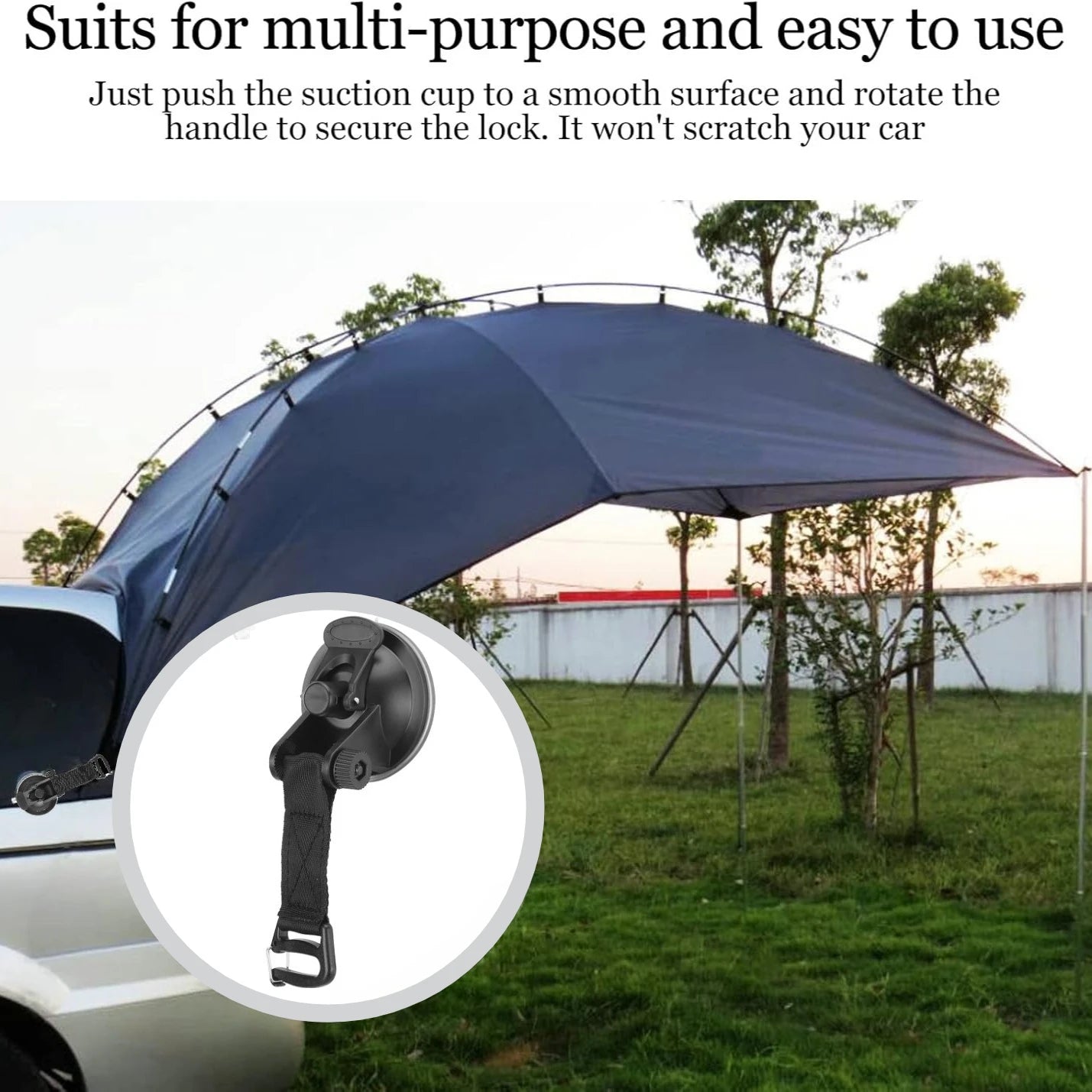 Suction Cups Hook Car Camping Essentials Heavy Duty Tie Down Suction Cup Camper Accessories for Car Awning Boat SUV Tent Traps Peaceful Pleasures Health and Wellness