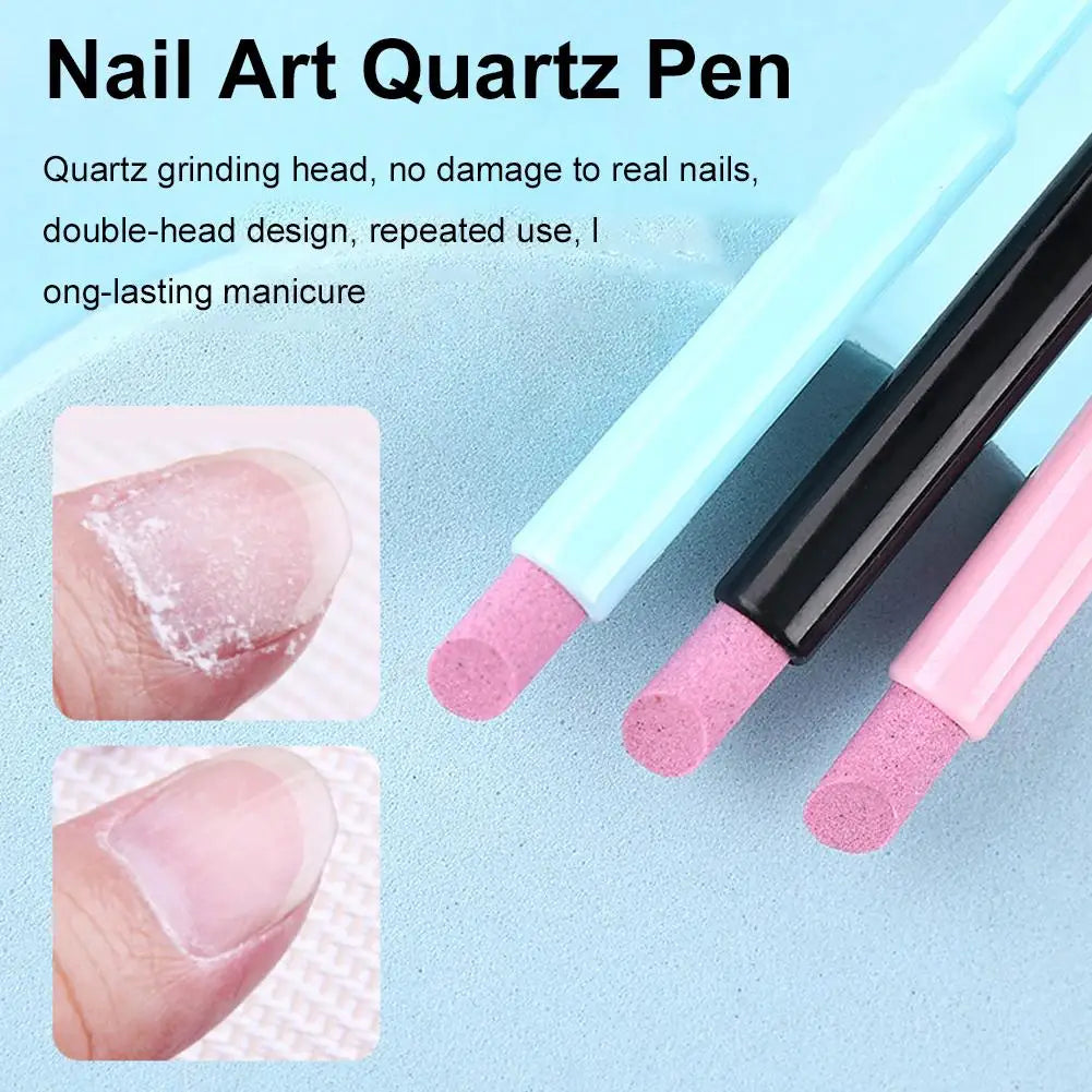 1PC Nails Art Quartz Grinding Pen Nail Cuticle scissors Dead Skin Remover UV Gel Polish Manicure Stick Files Accessories Tools Peaceful Pleasures Health and Wellness