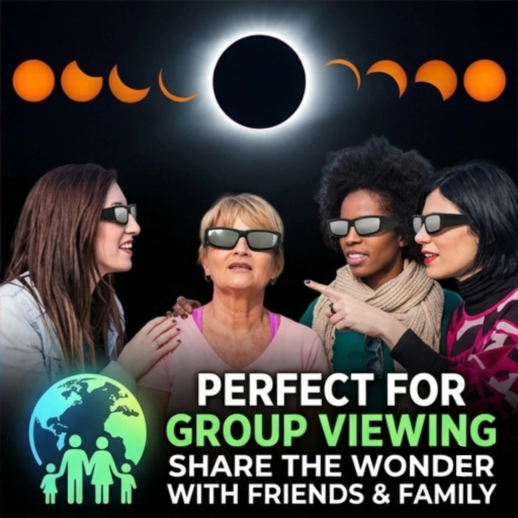 Safe Solar Eclipse Glasses Plastic Frame Professional Solar Viewer Shade For Direct Sun Observation Total Eclipse Eyewear Peaceful Pleasures Health and Wellness