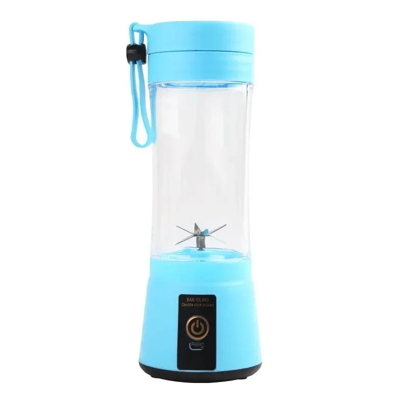 Portable Mini Electric Blender Juicer – 6-Blade USB Rechargeable