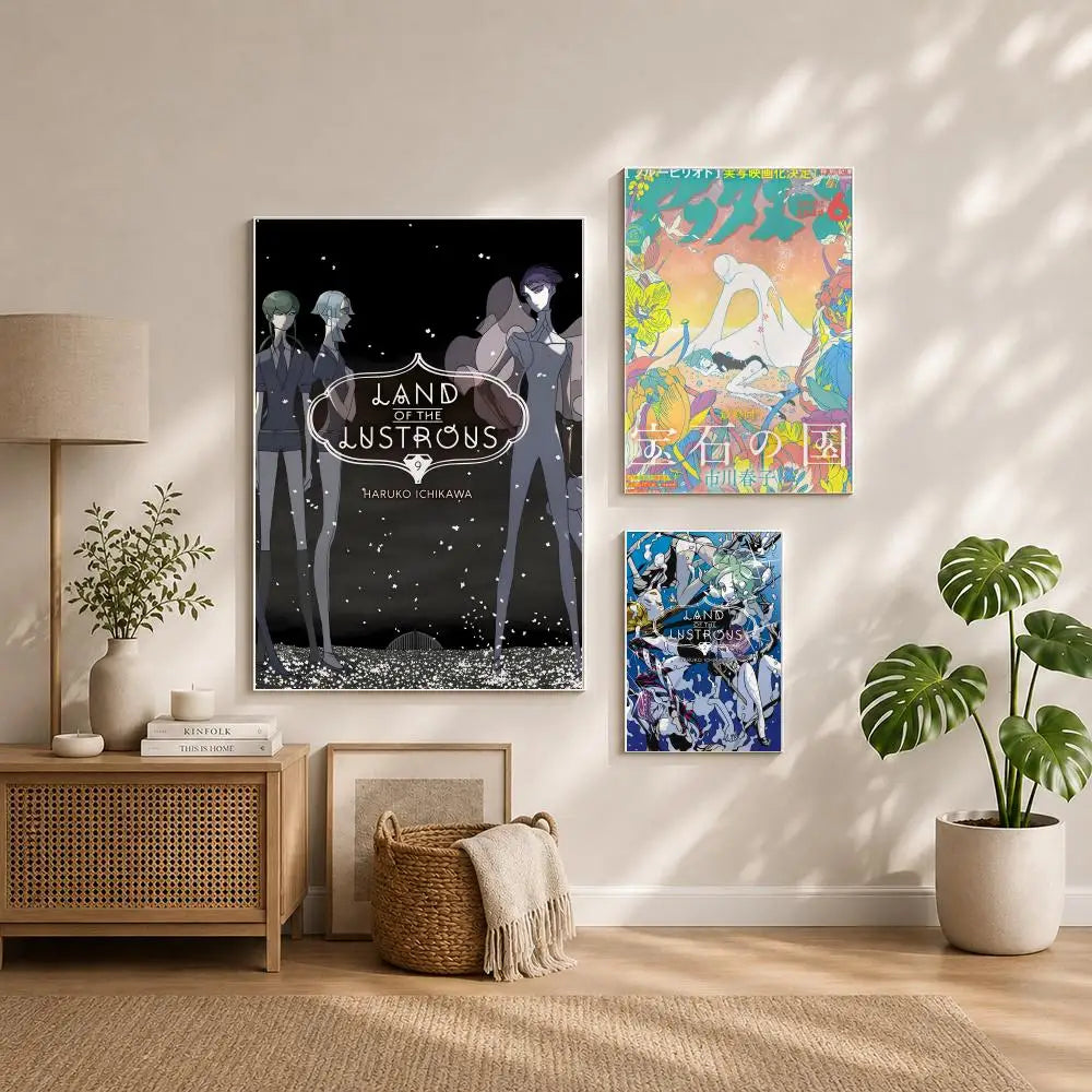 Land of the Lustrous Anime Poster – HD Self-Adhesive Wall Art Anime Wall Poster Peaceful Pleasures Health and Wellness