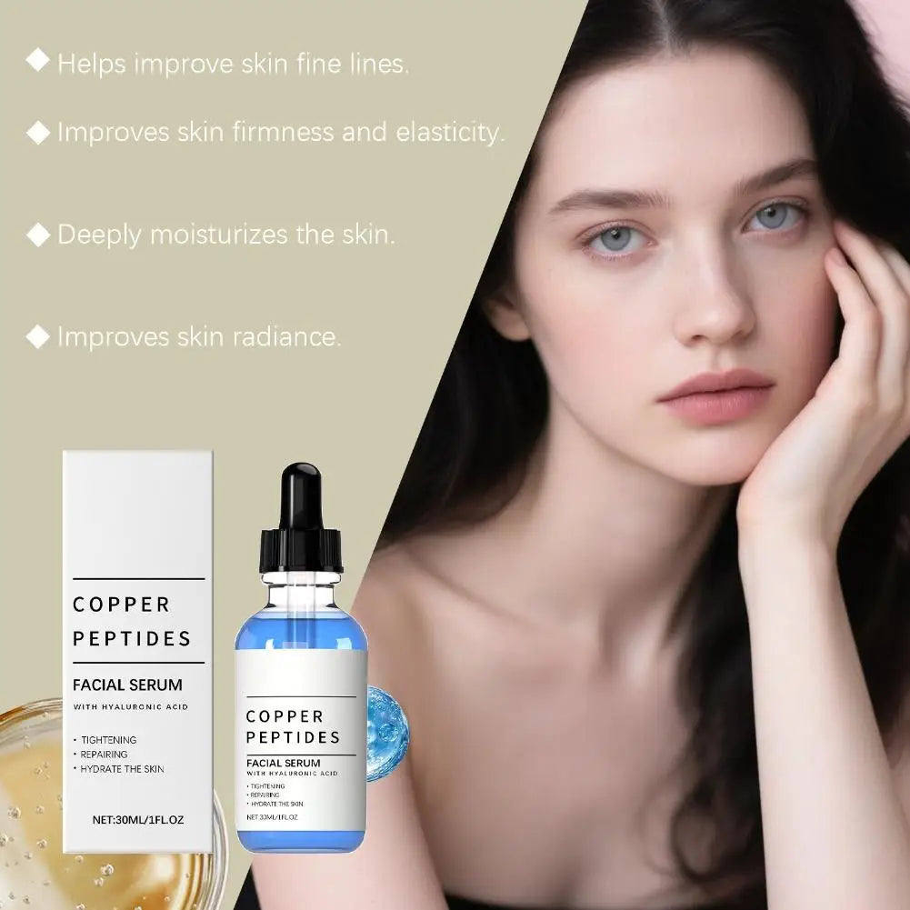 Copper Peptide Moisturizing Serum Anti Wrinkle Remover Antioxidant Tighten Skin Barrier Repair Lightweight and Easily Absorbed Peaceful Pleasures Health and Wellness