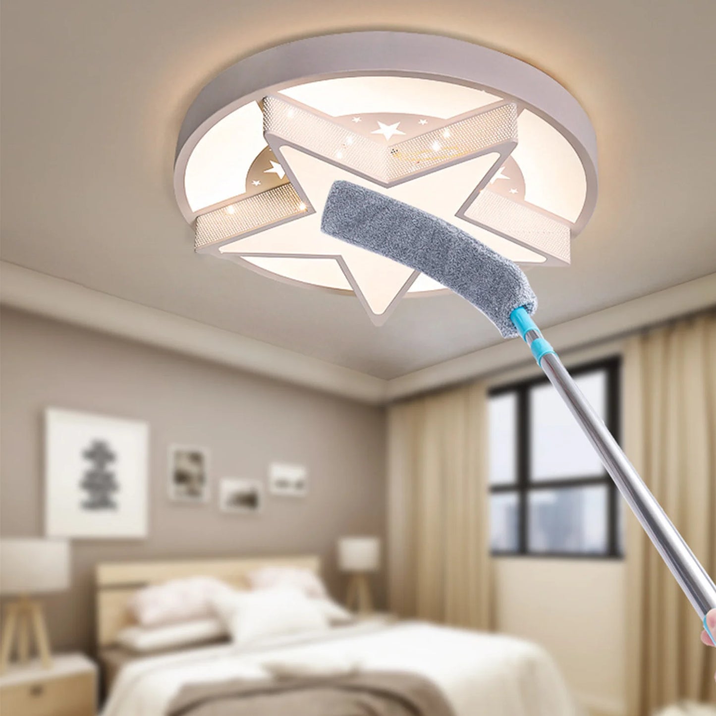 Gaps Dust Cleaner Microfiber Under Furniture & Appliance Mop with Extendable Stainless Steel Rod Household Cleaning Brushes Peaceful Pleasures Health and Wellness A