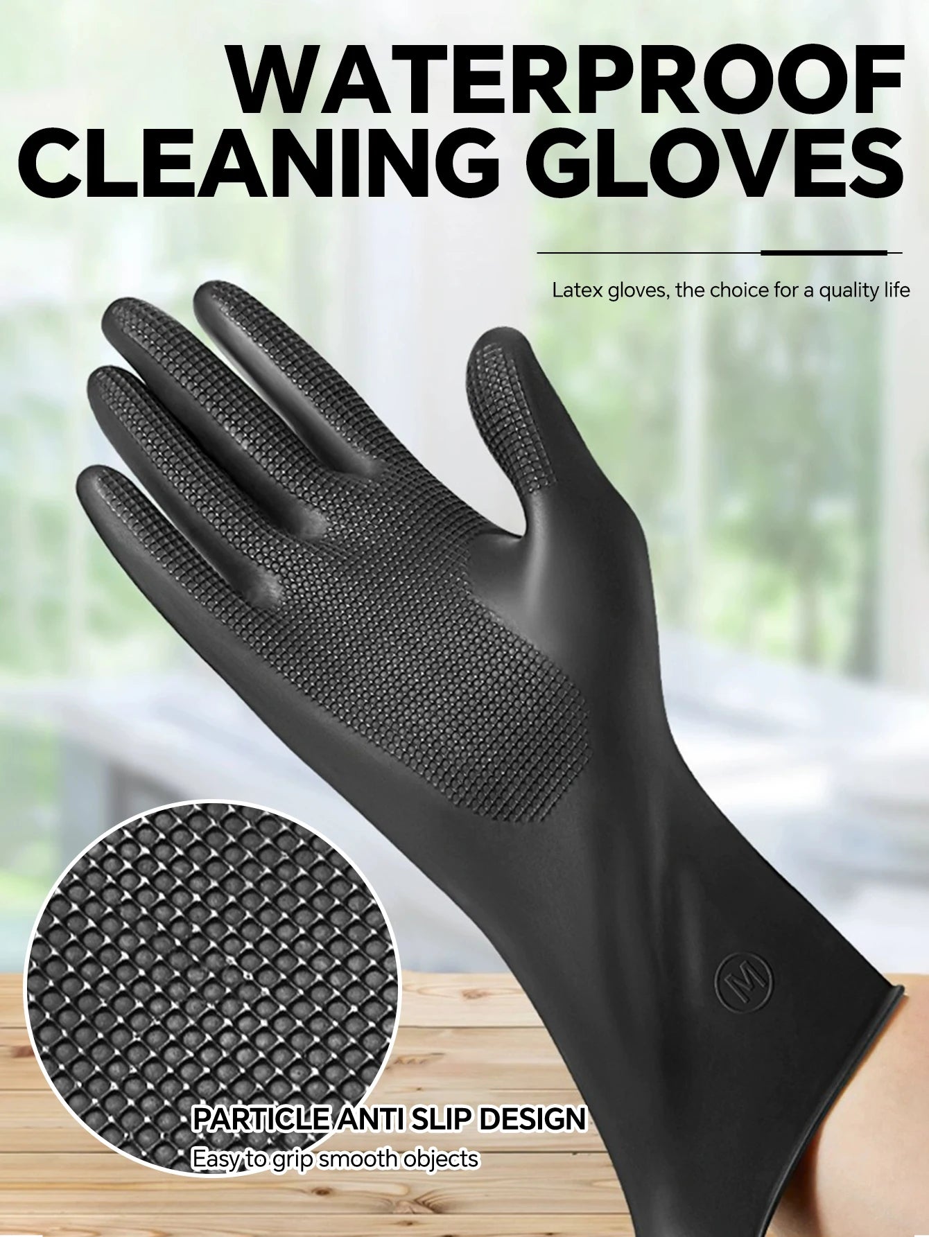 Professional Black Latex Rubber Gloves High Elasticity Anti-Corrosion Waterproof Non-Slip - Ideal for Hair Dyeing and Perming Peaceful Pleasures Health and Wellness