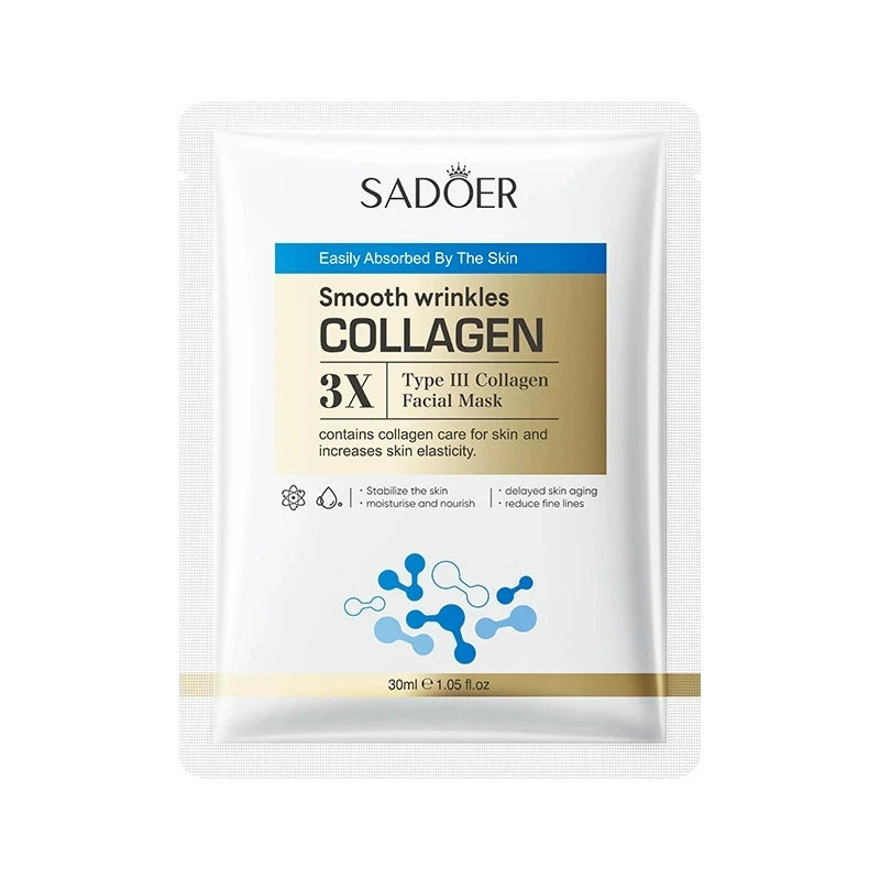 SADOER Collagen Sheet Face Mask 10pc – Hydrating & Anti-Aging Collagen Sheet Mask Peaceful Pleasures Health and Wellness