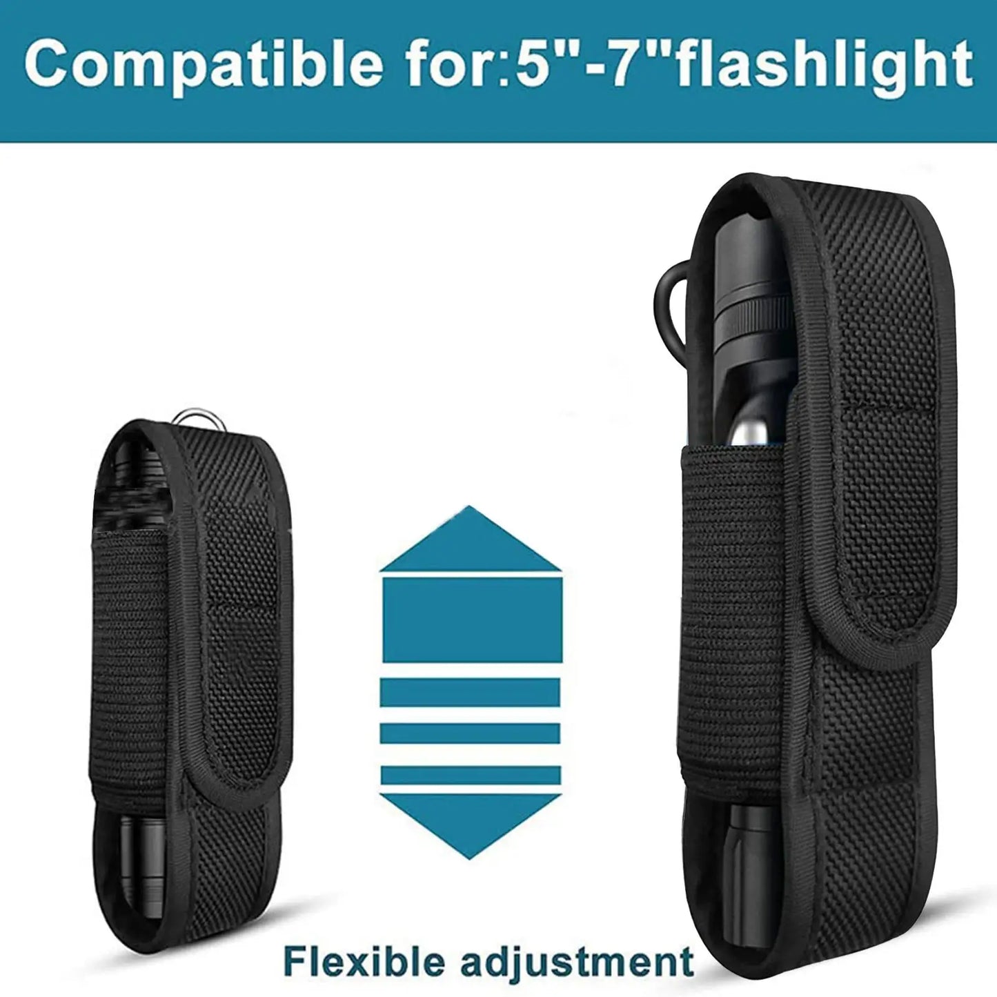 Tactical Nylon Flashlight Pouch Holster | Waist Torch Holder