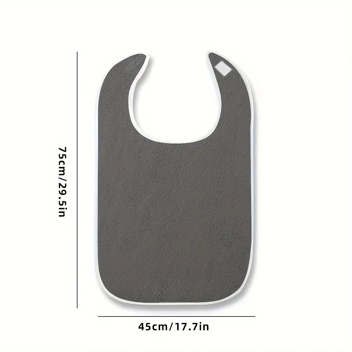 New coated adult apron reusable waterproof terry bibs Or bring a pocket For adult women and men Elderly Seniors & Disabled bibs Peaceful Pleasures Health and Wellness grey