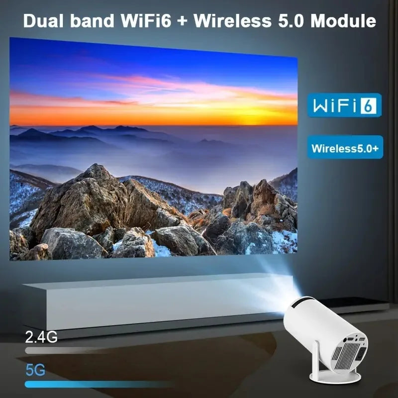 2025 Mini Projector 1080P Support 4K, 200ANSI Lumens WiFi 6 Bluetooth Portable Outdoor Projector with HDMI USB Dolby Audio Peaceful Pleasures Health and Wellness